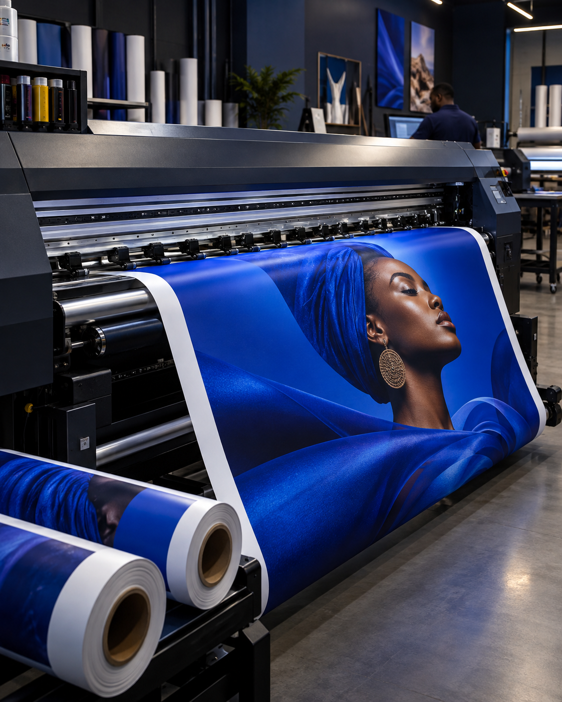 Large-format printing for retail and campaign graphics